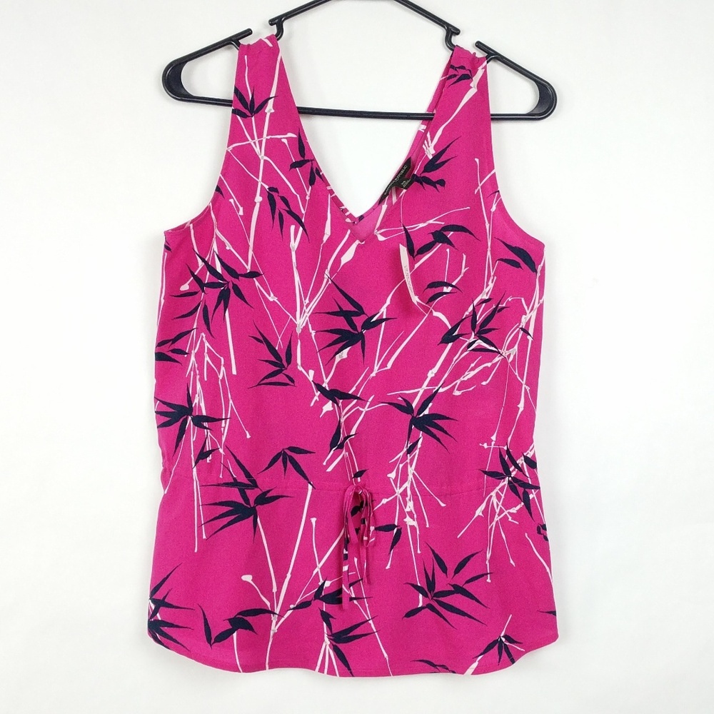 Banana Republic Pink Floral Tank Top Career Blouse